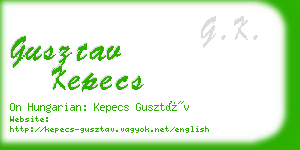 gusztav kepecs business card